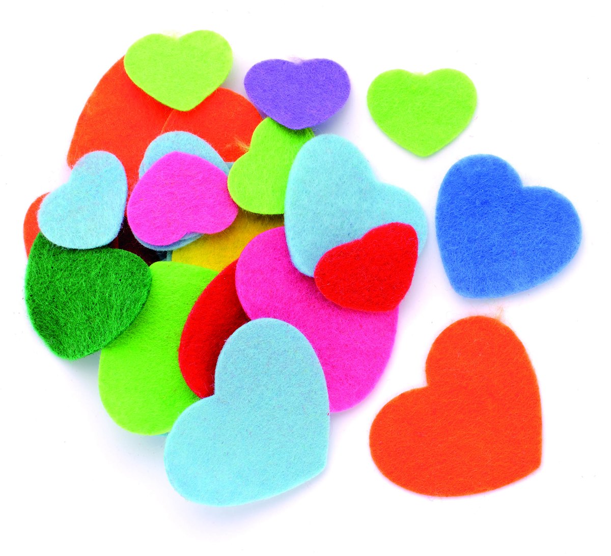 Coeurs en feutrine 2,5-5cm 80 pcs